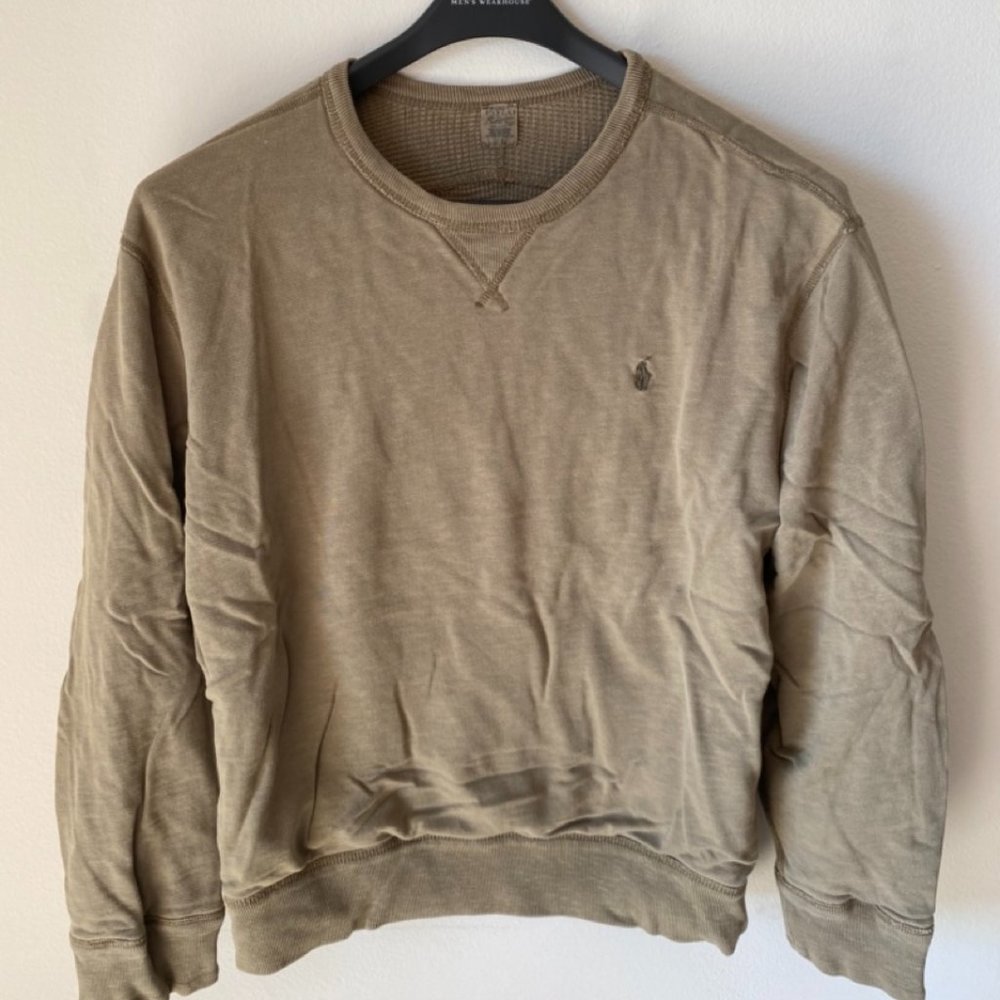 Olive Polo Ralph Lauren Waffle-lined Crewneck